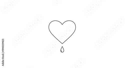 Bleeding Heart Icon - Symbol of Love, Pain, and Sadness