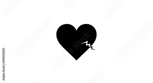 Broken Heart Icon, Symbol of Sadness, Grief, and Relationship Problems