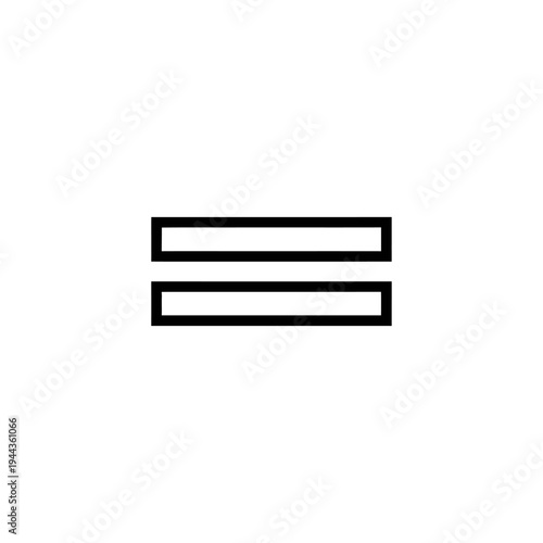 Black equals sign symbol icon.