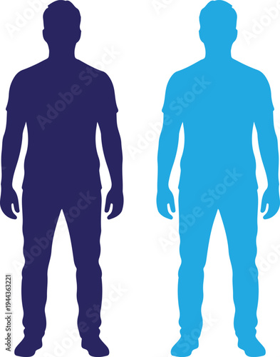 Two human silhouettes isolated on transparent background