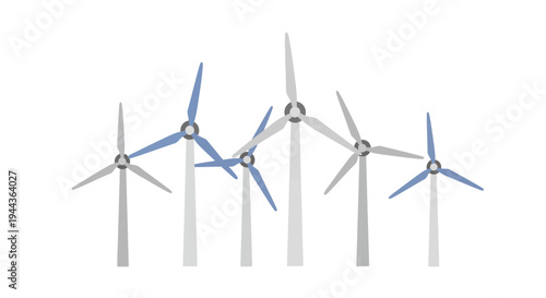 Wind Turbines Farm - Renewable Energy Power Generation Concept