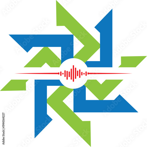 Abstract Geometric Star Technology Logo