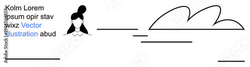 Branding, design, editorial content, online articles, minimalism, visual identity. Seamless blend of text, abstract shapes and feminine profile icon. Branding and design inspiration