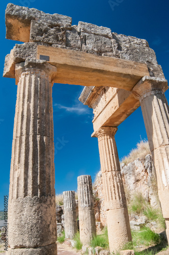 Solunto, Sicily:  columns and ruins of the Gymnasium in this famous old phoenician town near Palermo