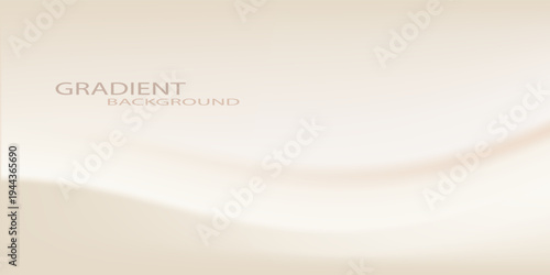 background gradient Horizontal neutral tones background. Light brown caramel blending color template with waves. Vector soft beige backdrop. Cream cosmetic blanks.