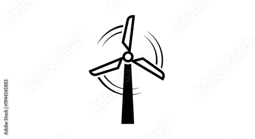 Wind turbine icon, clean energy symbol, renewable power generation, graphic resource