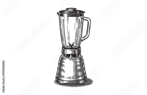 Electric Kitchen Blender Illustration Hand Drawn Sketch Style