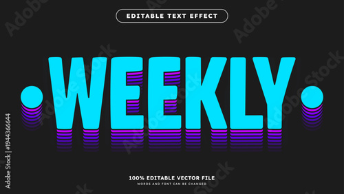 Retro Vintage Text Effect Blue and Purple Layered Outline Style