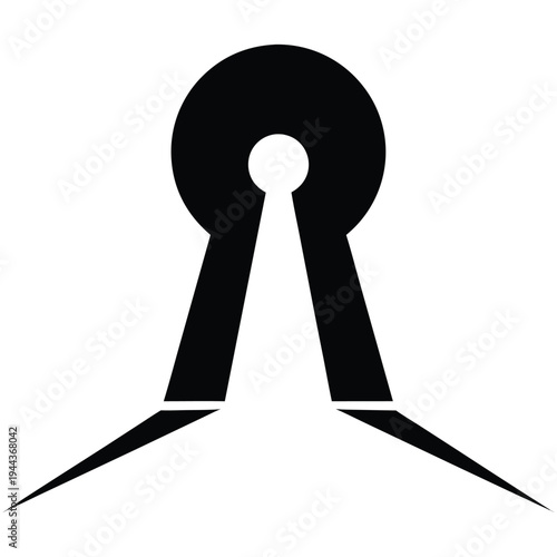 Modern Minimalist Black and White Abstract Design Element isolated on White Background