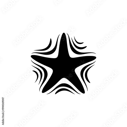 Starfish Silhouette with Abstract Ripple Effect