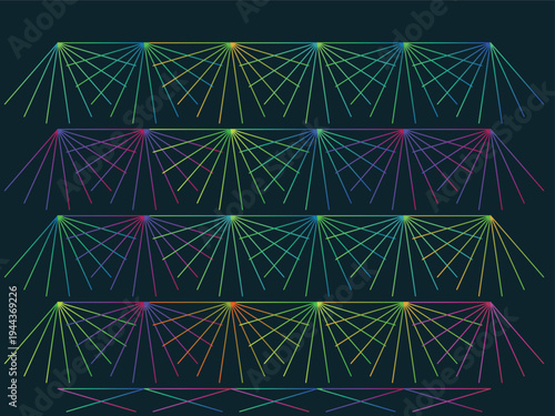 Abstract Rainbow Geometric Network Background, Colorful Data Lines