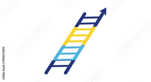 Ladder with Upward Arrow: Concept of Growth, Success, and Career Advancement