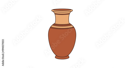 Ancient Ceramic Amphora Vase Isolated on White Background