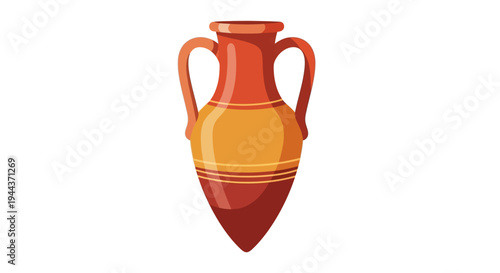 Ancient Amphora Vase Illustration: Greek Roman Pottery Ceramic Vessel