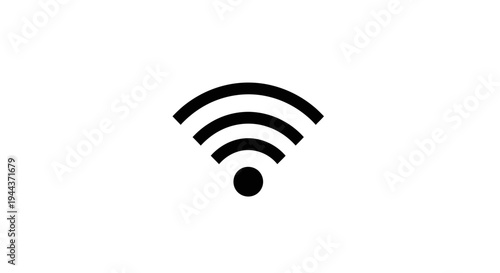 Simple Black Wifi Symbol Icon on White Background