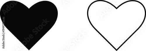 Heart Vector Icons Set for Love Romance and Healthcare Social Media Symbols