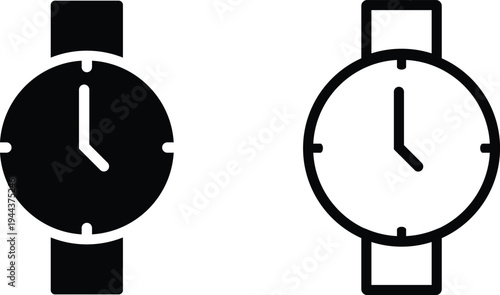 Wrist Watch Vector Icons for Time Management and Lifestyle Product Design