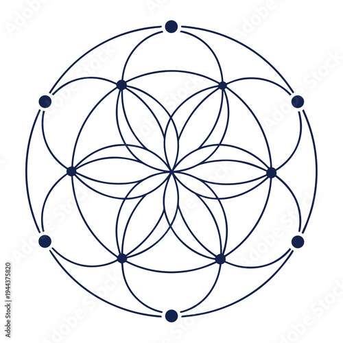 Flower of Life Sacred Geometry Pattern circular pattern