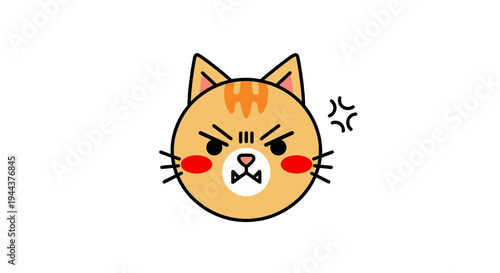 Angry Cat Face Emoji Illustration