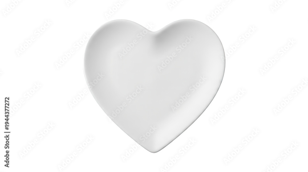 Fototapeta premium Heart- shaped white isolated on a transparent background smooth