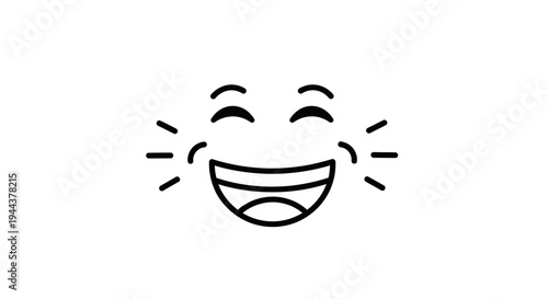 Joyful Laughing Face Emoji Icon - Expressive Happiness and Merriment