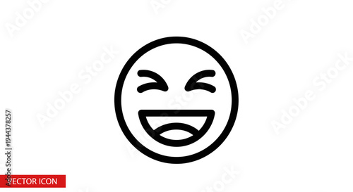 Laughing Face Emoji Icon Vector Illustration