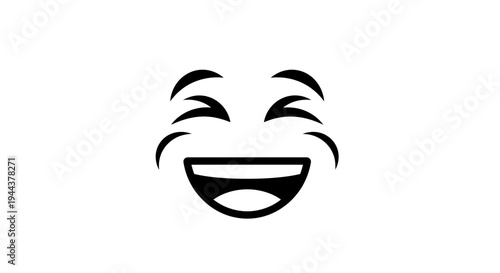 Laughing Face Emoji Icon, Expressing Joy and Happiness