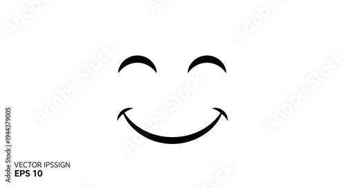 Happy Smiling Face Icon, Simple Vector Graphic, Joyful Emotion, Positive Expression