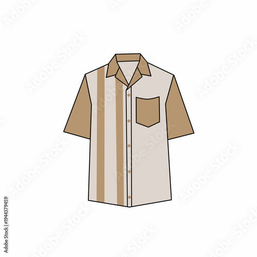 Short sleeve shirt vector illustration. Men's shirt clothing design. A neat and minimalist shirt. Men's clothing 