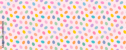 Easter eggs on light pink background seamless vector pattern, Cute simple spring background for fabric and paper designs