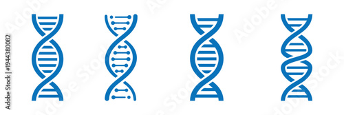 set collection Isometric DNA Helix Structure Icon.