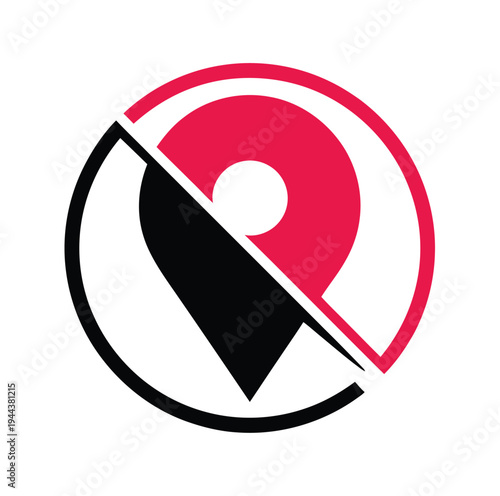No Entry Prohibited Location Marker Symbol Vector