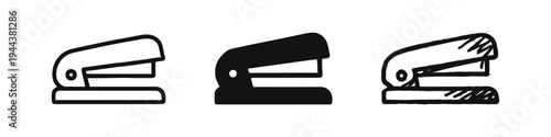 Stapler Office Supply Icon Set