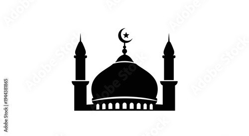 Islamic Mosque Silhouette with Crescent Moon 4.