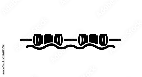 Creative Concept: Cameras on Skewer Over Wavy Water - Photography Idea