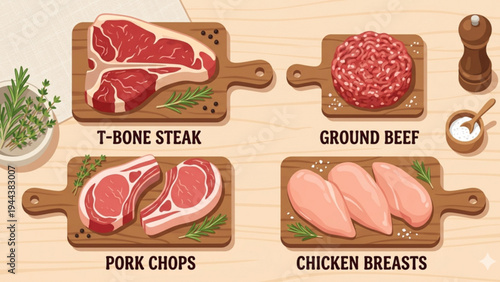 Koleksi Potongan Daging Mentah (Infografis)
