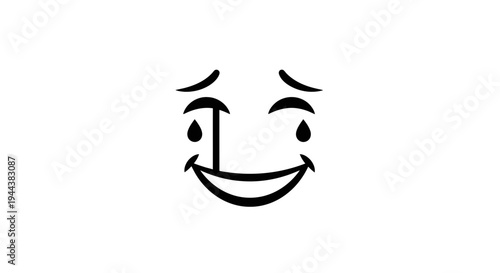 Crying Happy Face Emoji - Laughing Through Tears, Mixed Emotions, Joyful Sadness