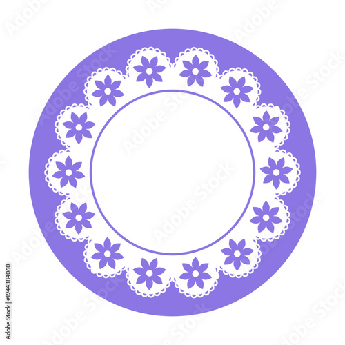 Simple purple lace frame, tag, label