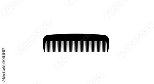 Black Comb Isolated on White Background - Hair Styling Tool