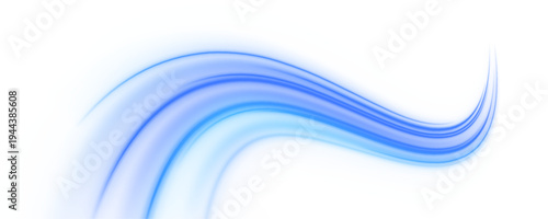 Cyan and blue neon lines curve in dynamic loops on a PNG cityscape. Glowing streaks suggest rapid futuristic movement. Abstract vector illustration conveys speed and energy.