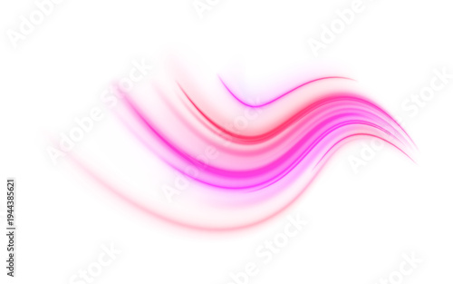 Magenta and pink neon streaks swirl across a PNG background. Motion blur adds dynamic speed and glowing energy trails. Perfect for futuristic tech and digital designs.