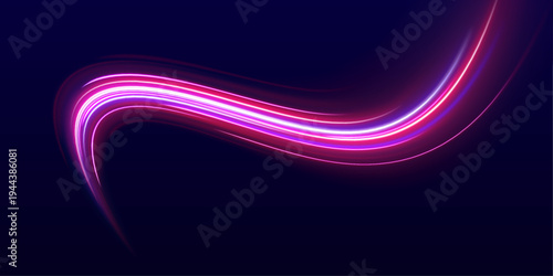 Electric neon lines rush forward across a transparent PNG background, forming a glowing highway of speed and motion. Perfect for futuristic tech scenes, night cities, and dynamic digital themes.