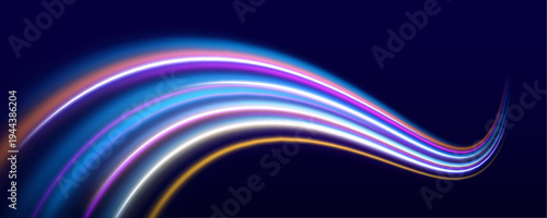 Neon energy arcs spin around a glowing center, forming a futuristic digital vortex. Bright particles and light sparks create a sense of power and motion.