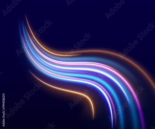 Futuristic glowing arcs rotate around an invisible axis, forming a dynamic circular energy field. Perfect for sci-fi interface backgrounds.