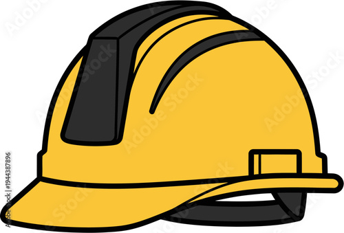 Bright yellow protective hard hat, an essential safety accessory for construction workers and industrial professionals, symbolizing workplace safety and head protection in hazardous environments