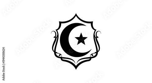 Islamic Symbol Crescent Moon and Star Emblem 8.