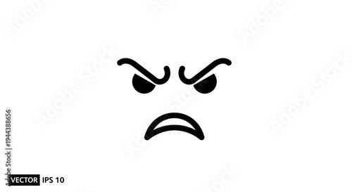 Angry Face Emoji Icon - Negative Emotion, Frustration, Anger Expression