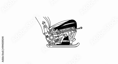 Detailed schematic of a mechanical seat adjustment mechanism with gears and linkages