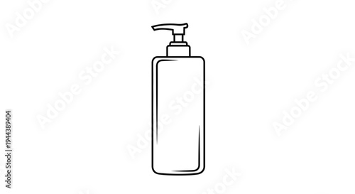 Minimalist Line Art of a Pump Bottle Dispenser