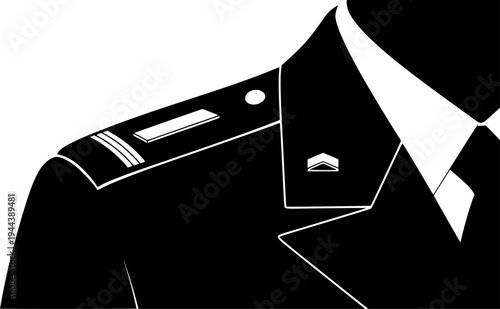 Captain emblem icon on army uniform, insignia.
